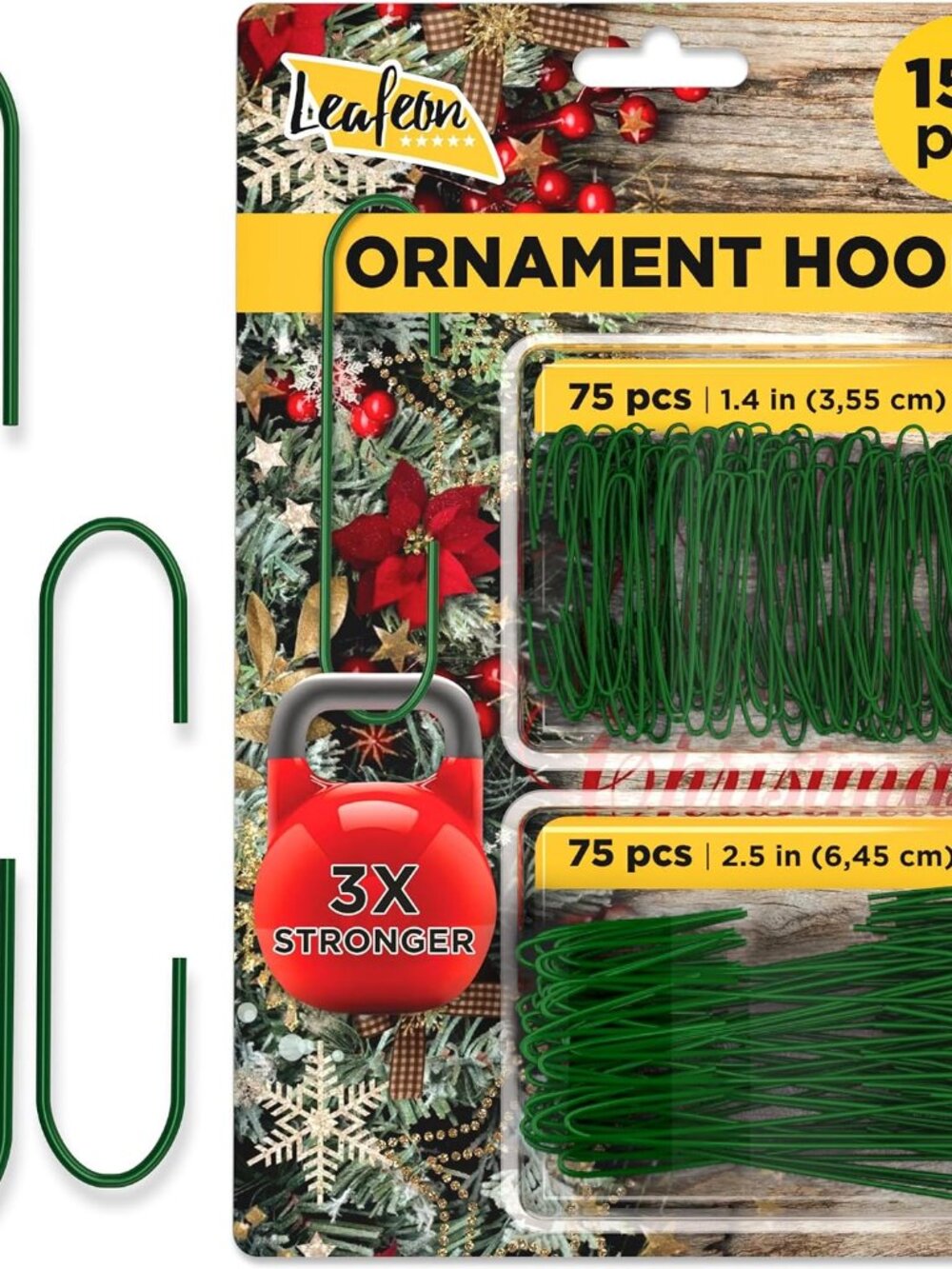 150 Pack Ornament Hooks for Christmas - Essential Christmas Ornament Hangers - P
